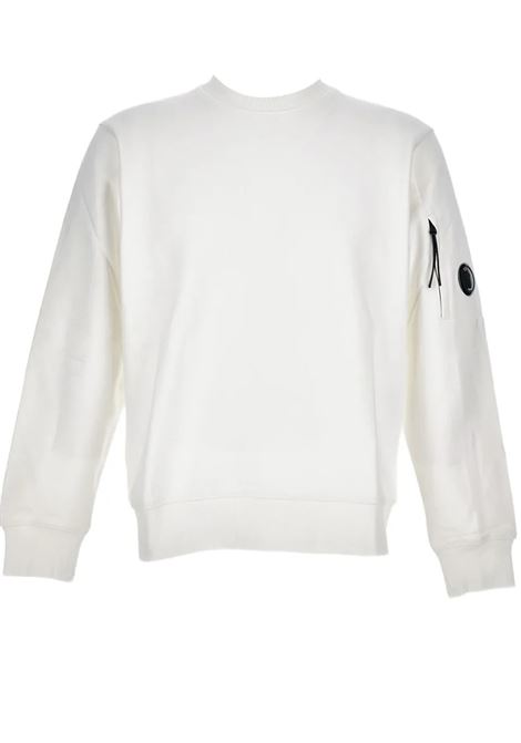 felpa diagonal fleece uomo bianca C.P. COMPANY | RCCMSS713A-005086W103